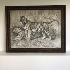 TIGRES NOIR ET BLANC (120x90cm) 