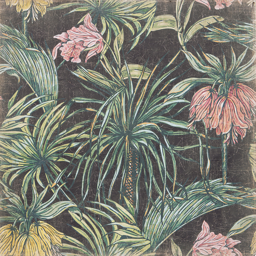FLEUR VINTAGE NOIRE (120x120 cm)