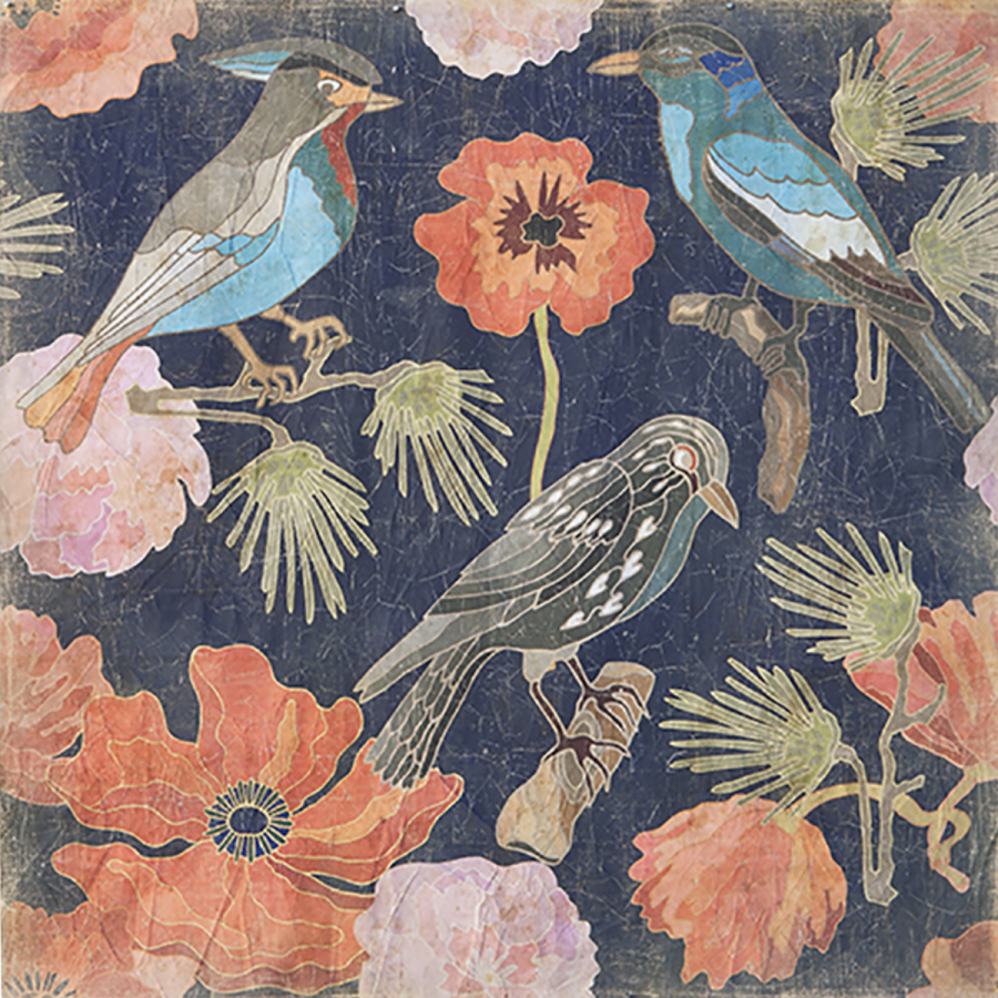 OISEAUX JAPONAIS (120x120 cm)
