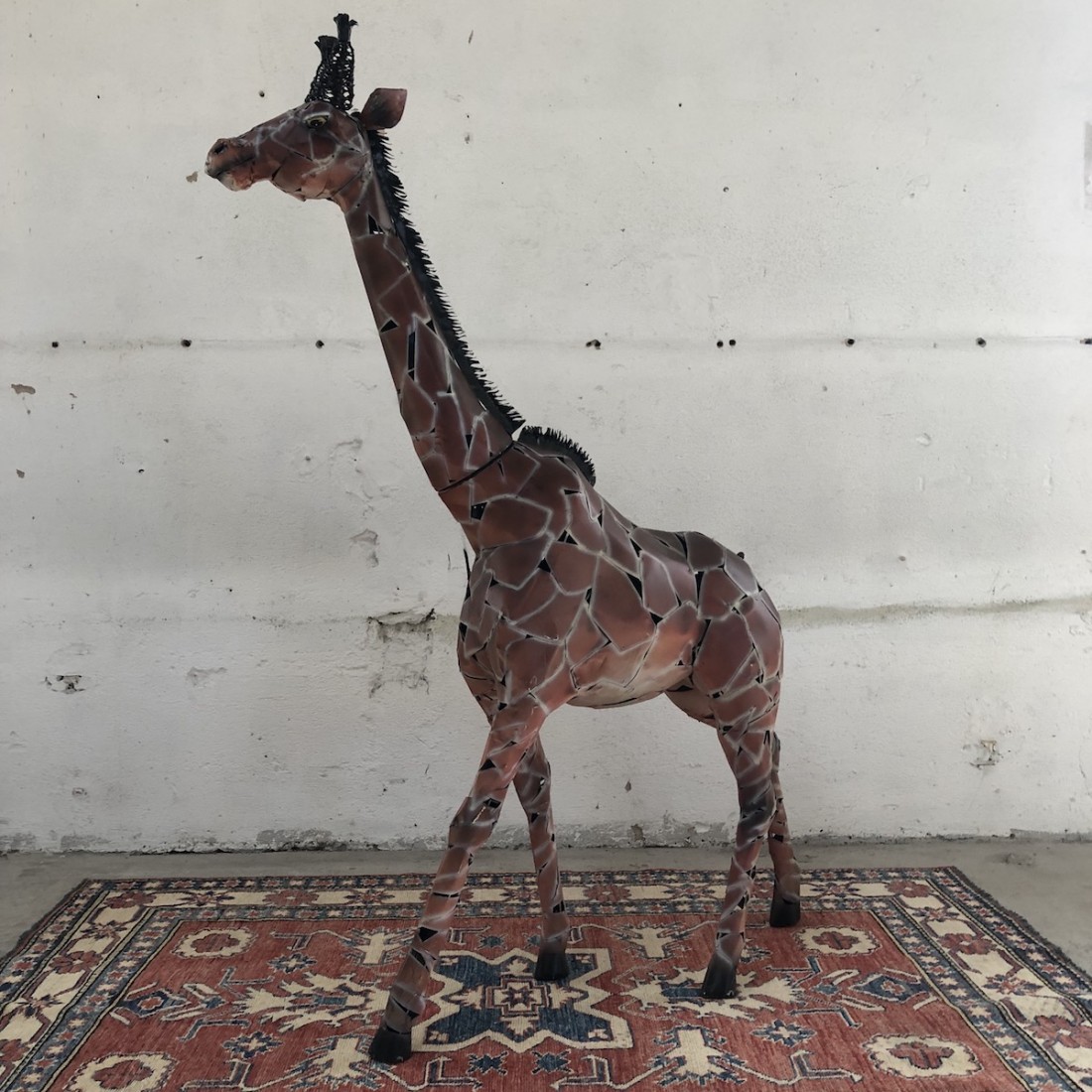 Free Standing Gracieuse Girafe et veau Décoratif Ornement