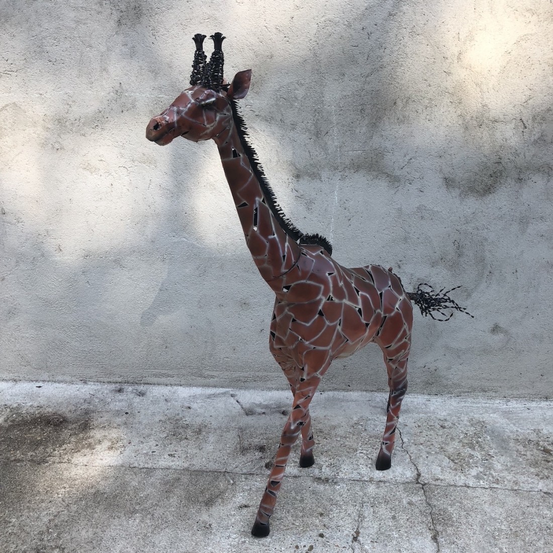 Free Standing Gracieuse Girafe et veau Décoratif Ornement