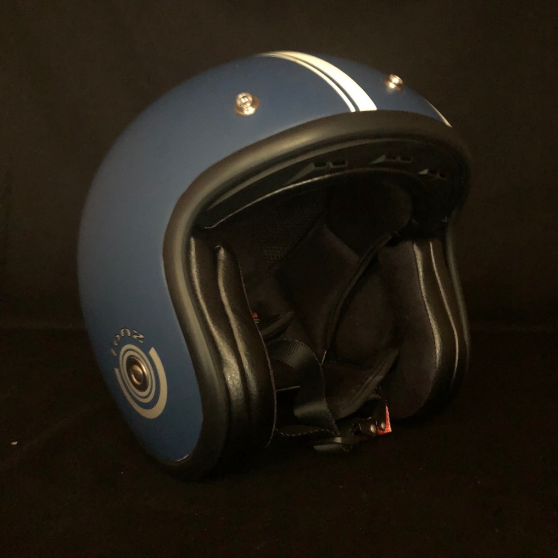 Casque Jet Taiyo ECE 22.06 – Coque ABS, Visière Aviateur, Boucle Micrométrique, Couleur Bleu